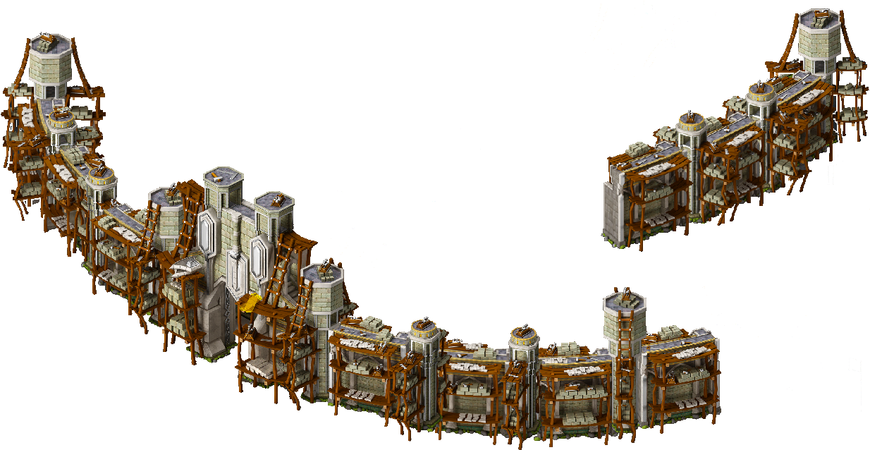 Gnome Town Castle Wall Stage3 - Wiki (1242x641), Png Download