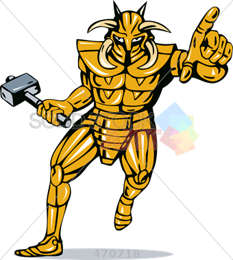Stock Illustration Of Old Fashioned Cartoon Rendition - Knight (340x380), Png Download
