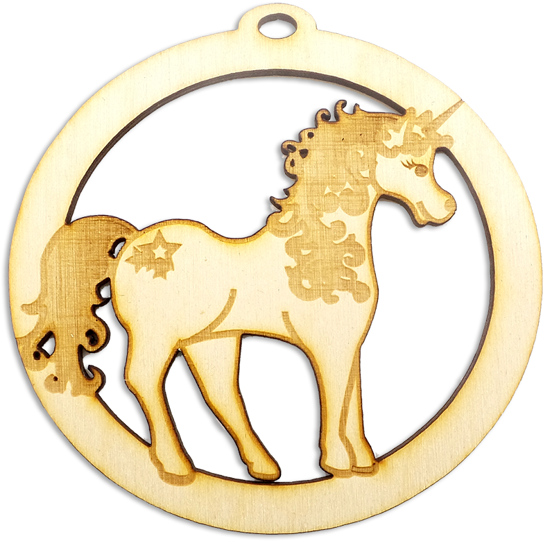 Personalized Cute Unicorn Ornament - Pendant (1000x985), Png Download