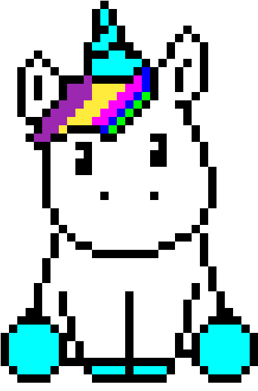 Cute Unicorn - Unicorn Color By Number (1200x1200), Png Download