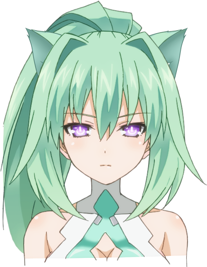 Neko Green Heart - Hyperdimension Neptunia Green Heart Fanart (410x556), Png Download