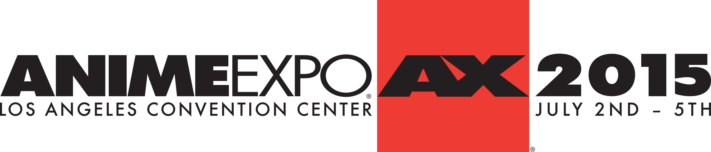 Axlogo 2015 Date Black - Anime Expo 2016 Logo (2373x508), Png Download