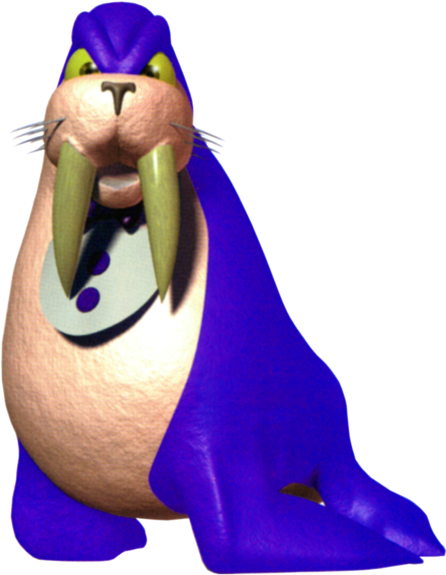 Walrus - Diddy Kong Racing Bluey (555x640), Png Download
