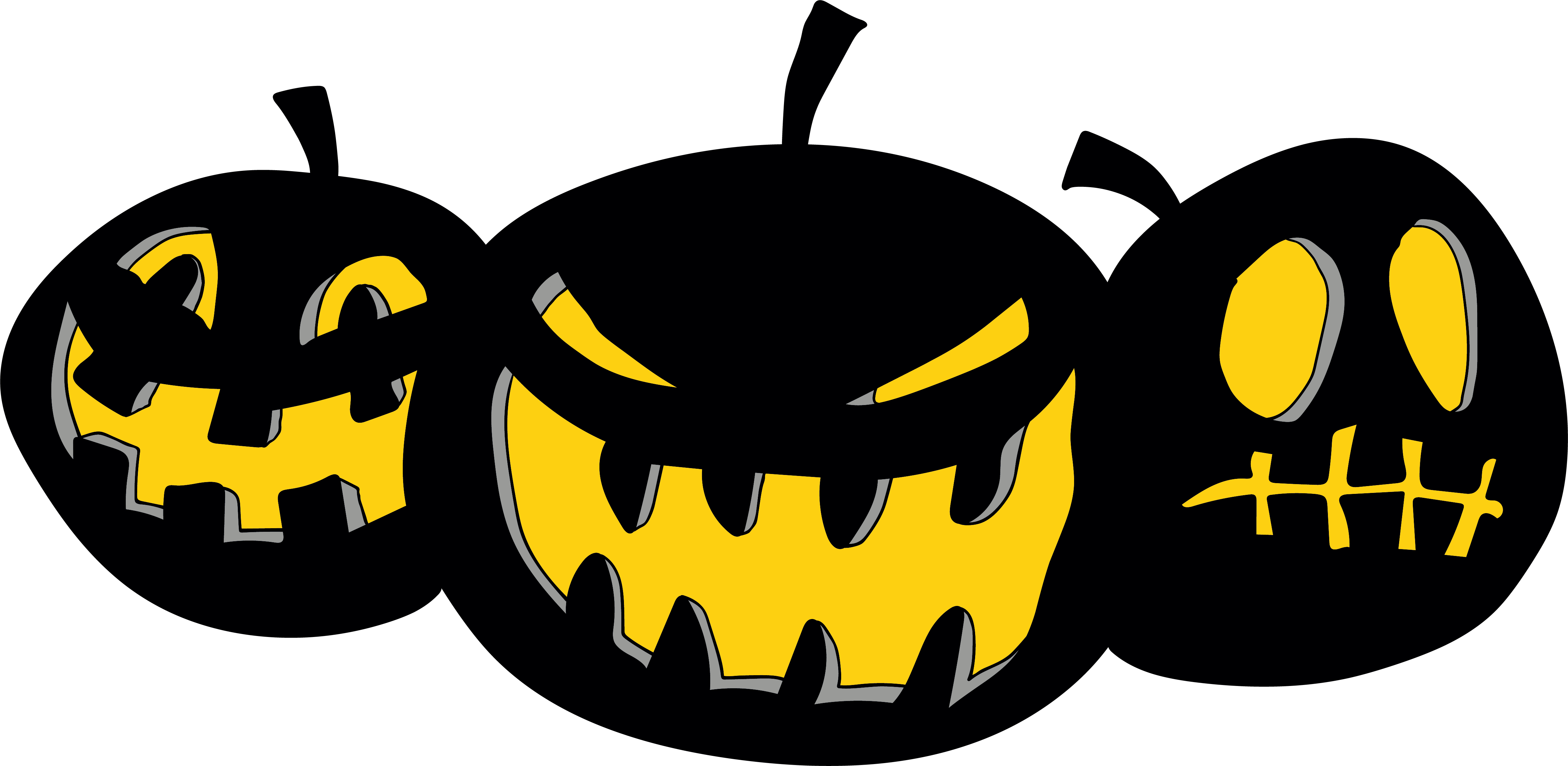 Calabaza Vector Png - Pumpkin Halloween Vector Png (4800x2345), Png Download
