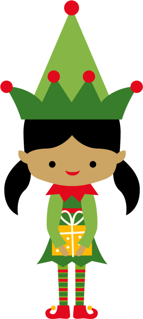 Clipart Girl Elf - Christmas Girl Elves Clipart (461x1024), Png Download