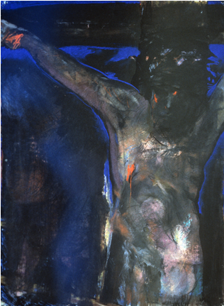 Bruce Herman - Golgotha - Night - Christian Art (500x430), Png Download