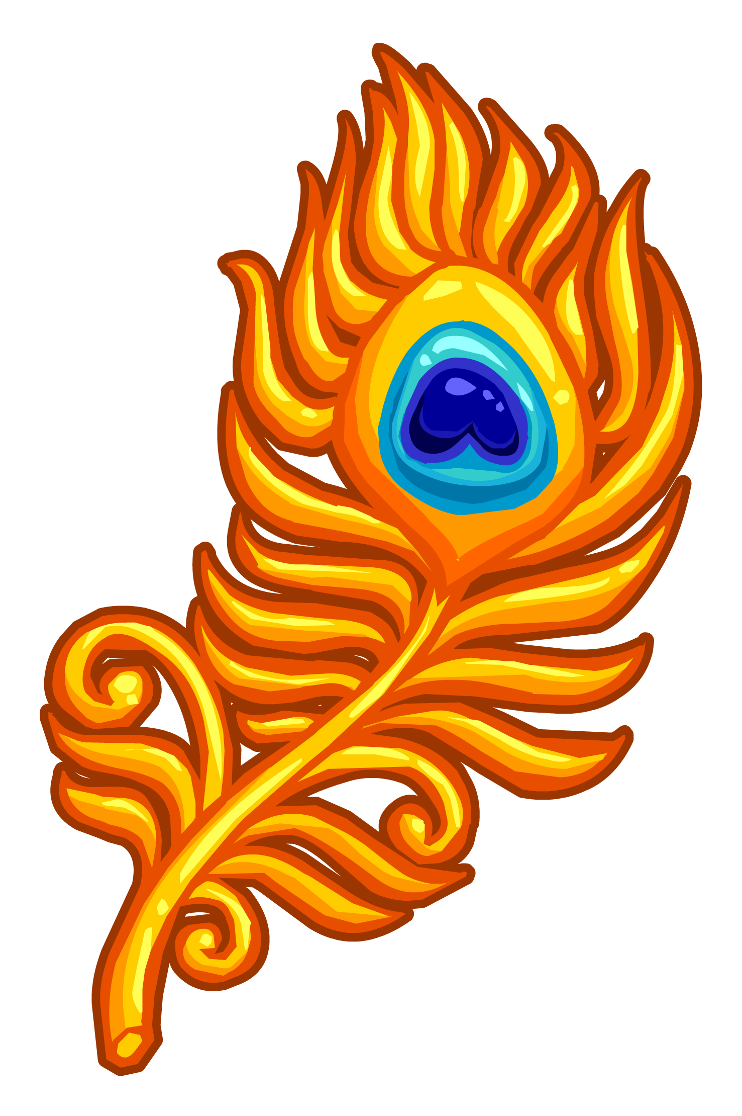 Gold Feather Pin - Club Penguin Feather Pin (1477x2219), Png Download