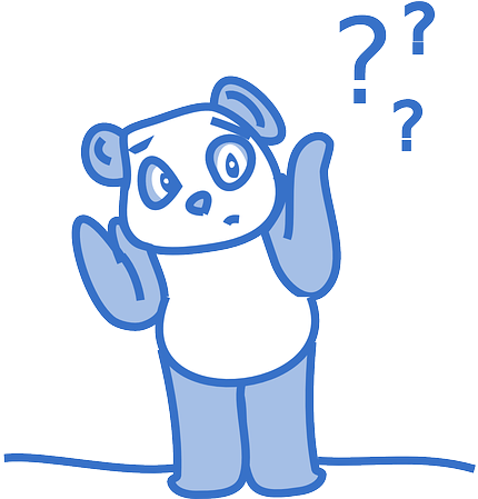 Panda, Cute, Bear, Blue, Question, Help, Support - Confused Clip Art (640x448), Png Download
