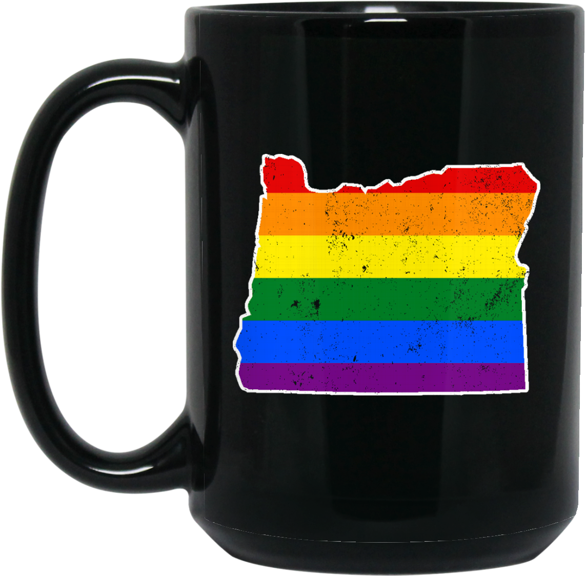 Oregon Rainbow Flag Lgbt Community Pride Lgbt Shirts - Mug (1155x1155), Png Download