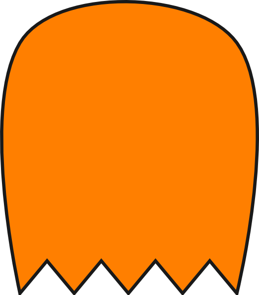 Clipart Royalty Free Download Orange Clip Art At Clker - Pac Man Orange Ghost Art (522x594), Png Download