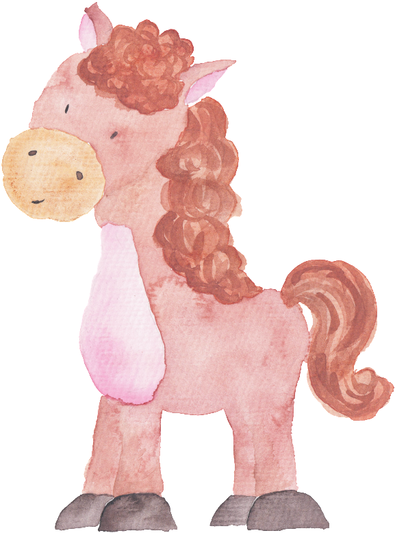 Pink Hand-painted Pony Transparent Cartoon Decoration - Illustration (1024x1024), Png Download