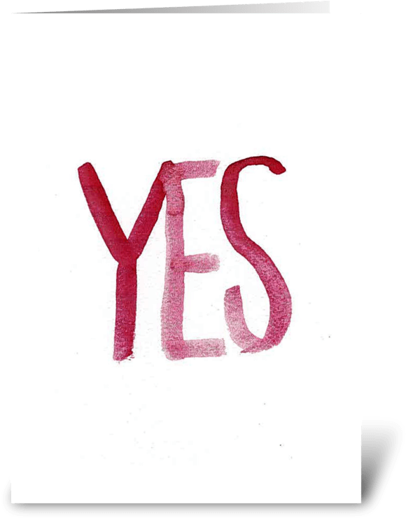 Yes Greeting Card - Watercolor Painting (700x792), Png Download