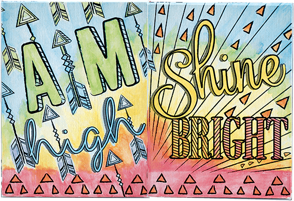 Watercolor Canvas Aim High Shine Bright - Watercolor Painting (600x600), Png Download