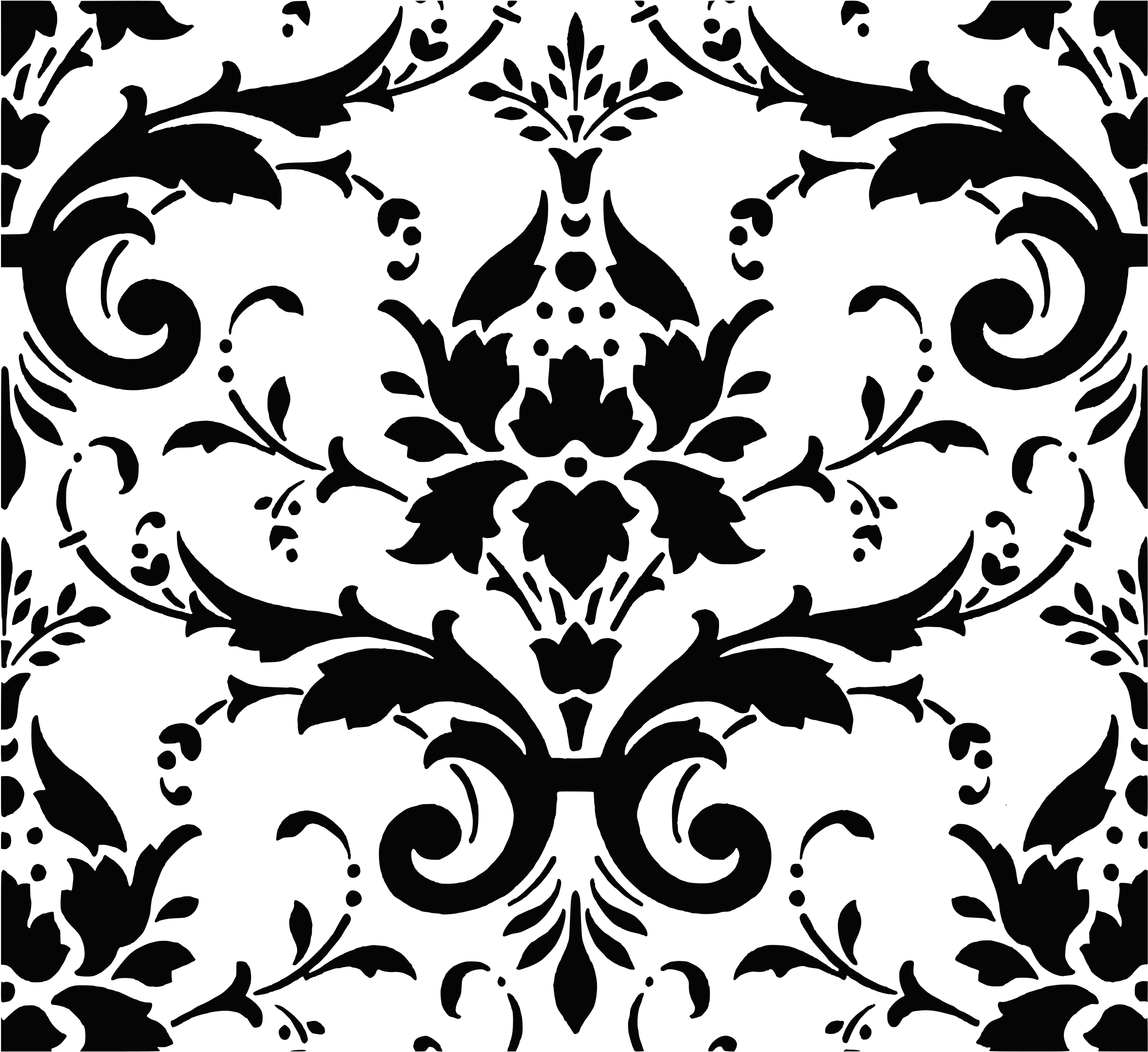 Free Filigree Png - White And Purple Damask (2400x3394), Png Download