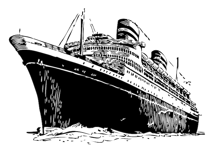 Black & White Ship Png Clipart Cruise Ship Clip Art - Titanic Clip Art (900x522), Png Download