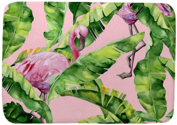 Banana Palm Leaves Seamless Watercolor Illustration - Dense Jungle Round Mouse Pad Customized Non Slip Rubber (400x400), Png Download