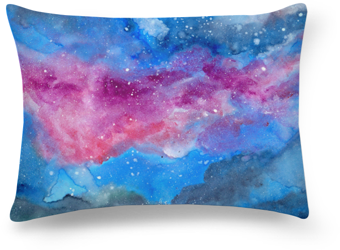 Almofada Retangular Watercolor Galaxy Ii De Marcela - Cushion (800x800), Png Download