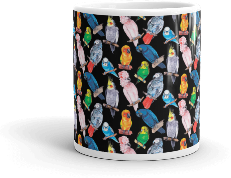 Watercolor Parrot Mug - Watercolor Painting (1000x1000), Png Download