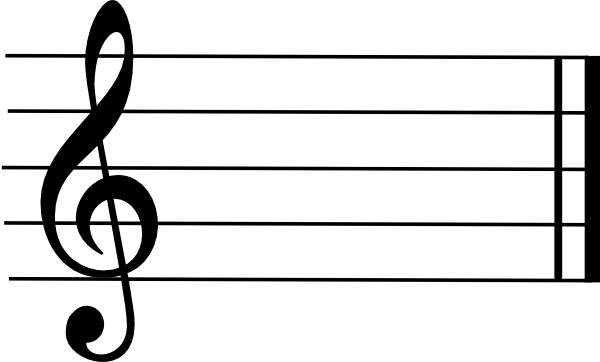 Blank Staff Cliparts - Treble Clef (600x362), Png Download