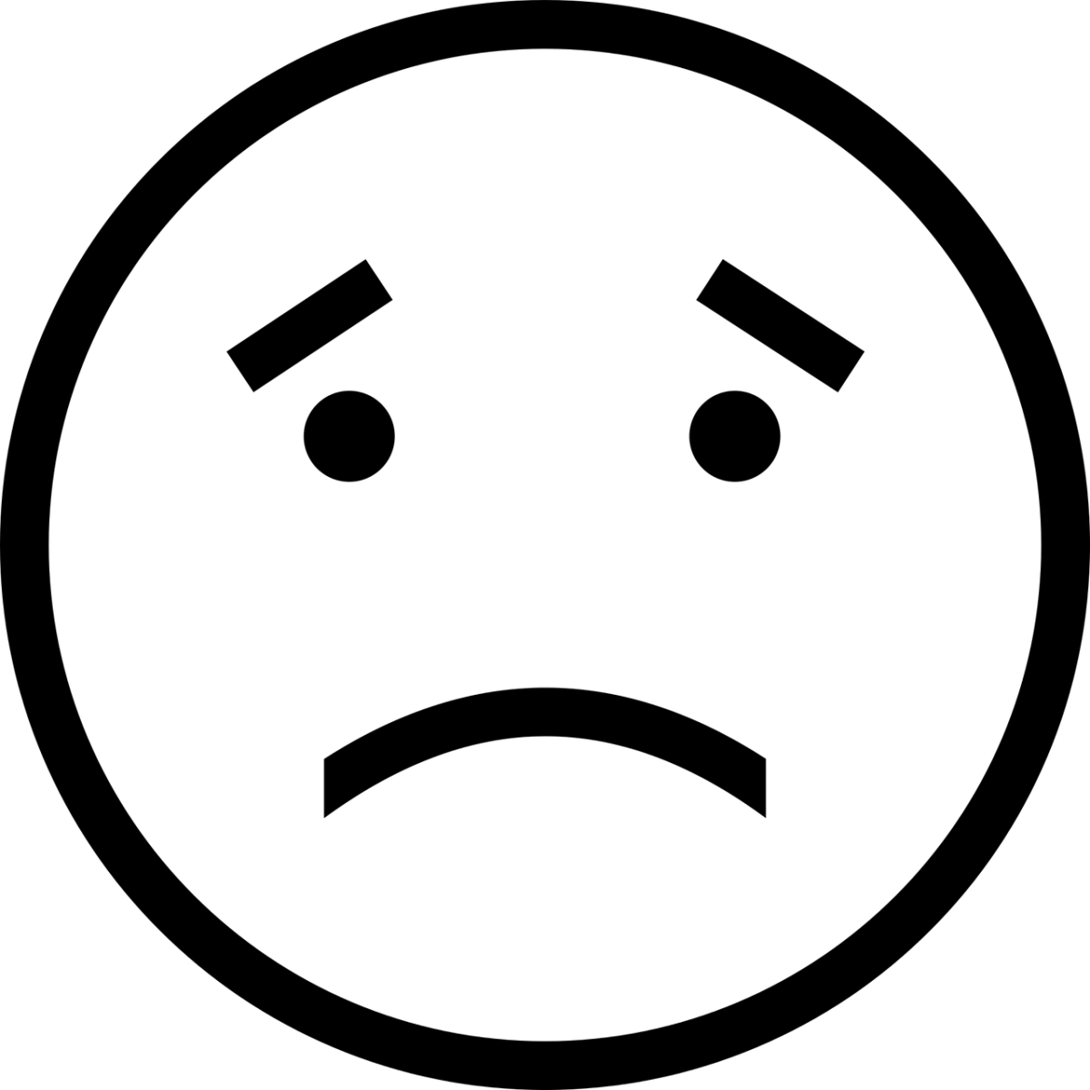 Image Freeuse Stock Lemons Drawing Smiley Face - Sad Face Black And White (1200x1200), Png Download
