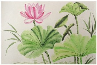 Watercolor Painting Of Pink Lotus Flower Poster • Pixers® - Art Print: Surovtseva's Watercolor Painting Of Pink (400x400), Png Download