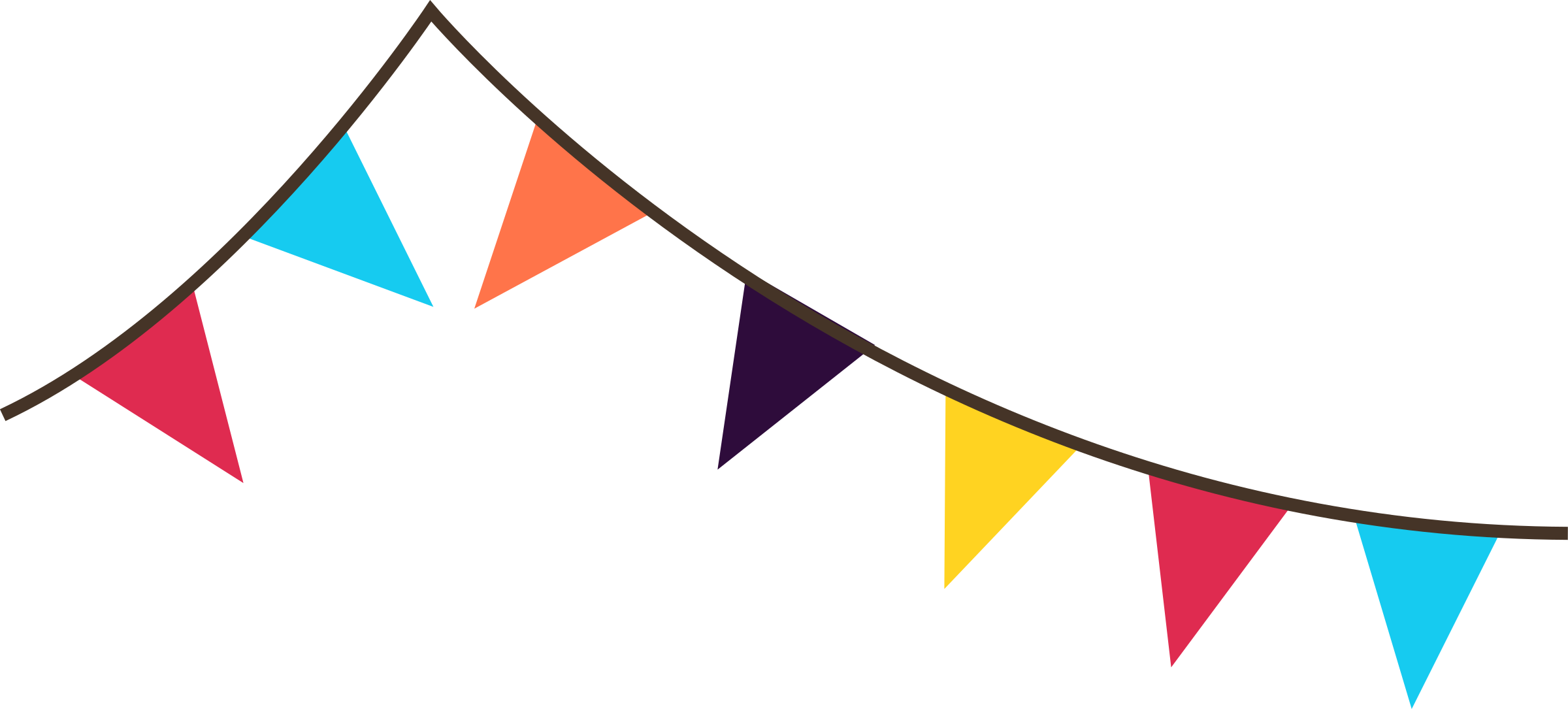 Free Flag Banner Clipart Transparent - Festival Clipart (2400x1085), Png Download