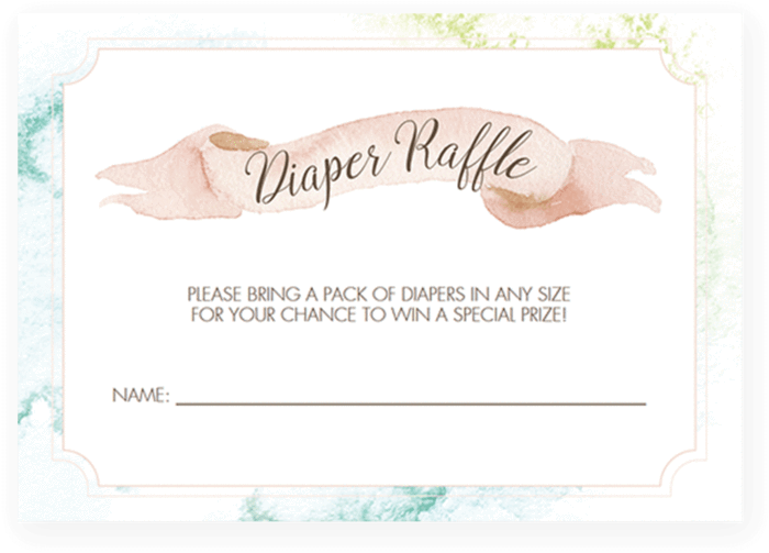 Watercolor Baby Shower Diaper Raffle Ticket Template - Eye Shadow (480x600), Png Download