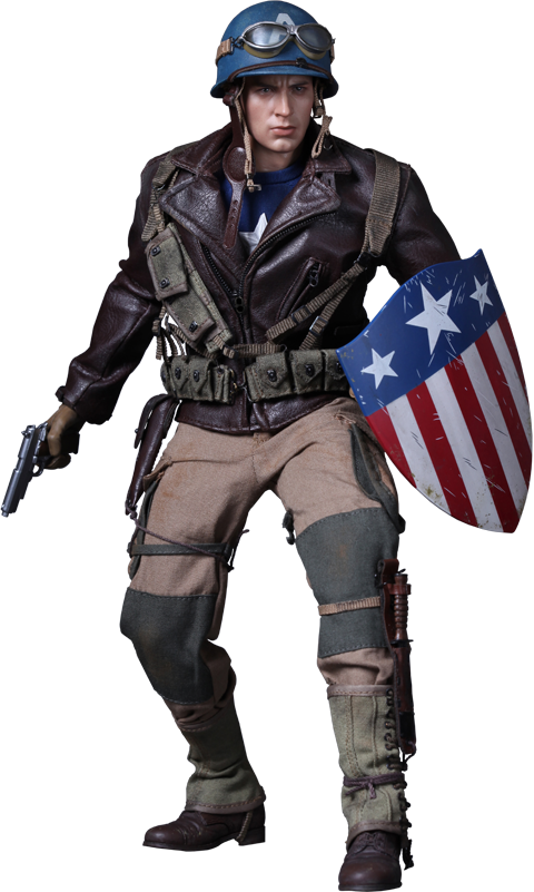 Hot Toys Captain America - Captain America First Avenger Png (480x801), Png Download