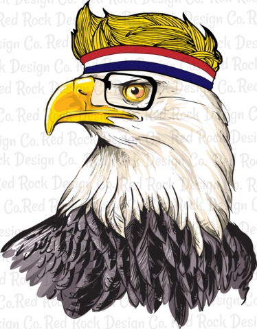 Trump Eagle With Hair - Illustration Of A Bald Eagle (374x480), Png Download