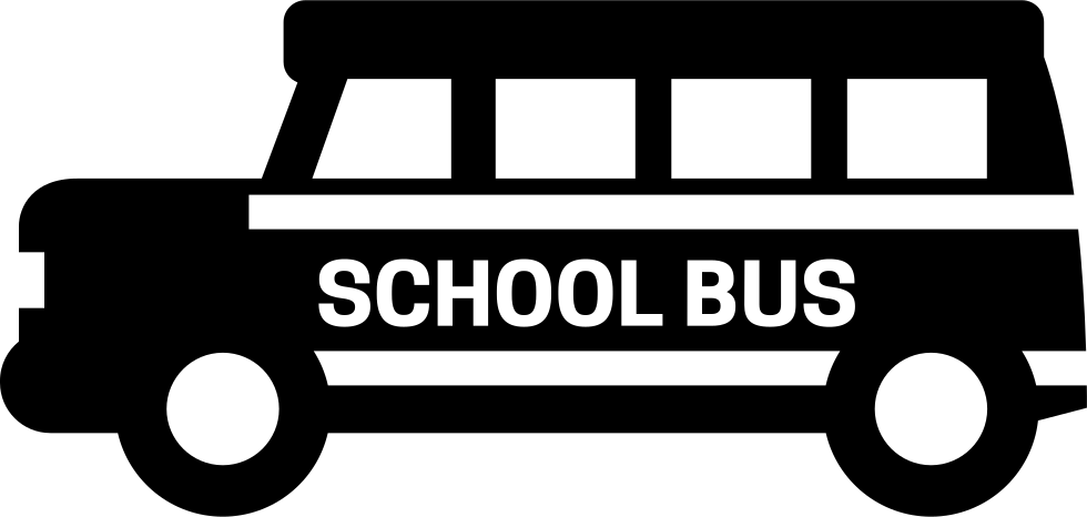 School Bus Png Black And White Graphic Stock - School Bus Svg Free (980x466), Png Download