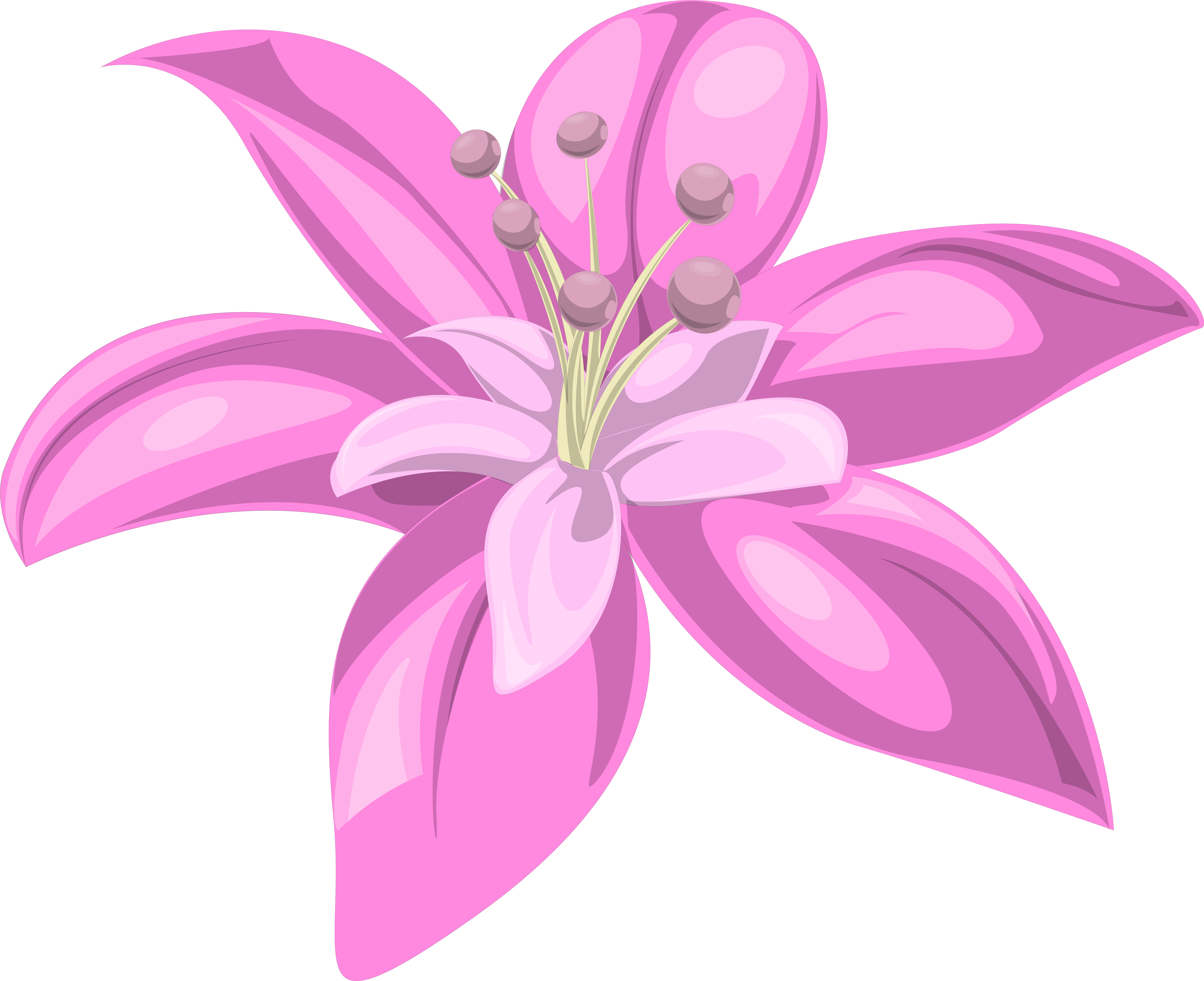 Purple Pink Flower Png (6266x5132), Png Download