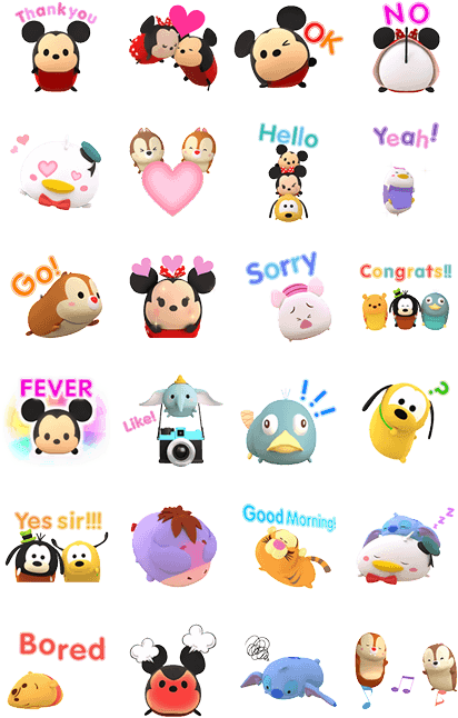Disney Tsumtsum Animated Stickers - Disney Tsum Tsum Sticker (420x673), Png Download