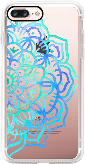 Casetify Iphone 7 Plus Case And Other Boho Iphone Covers - Society6 Watercolor Medallion In Ocean Colors Rug - (282x560), Png Download