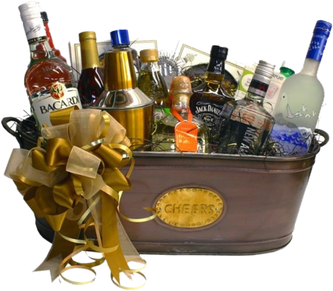 Villages Alzheimers Family Support Walk Gift Baskets - Alcohol Gift Basket (711x637), Png Download