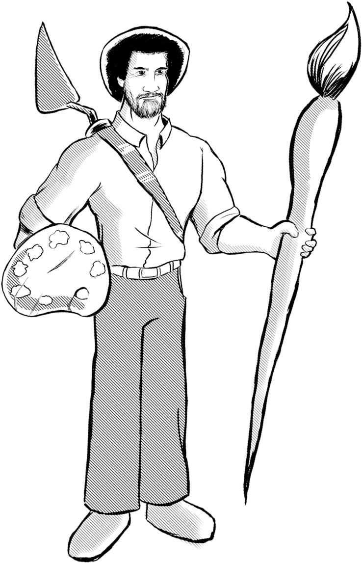 Image Result For Bob Ross Coloring Sheet Bob Ross, - Coloring Book (900x1370), Png Download