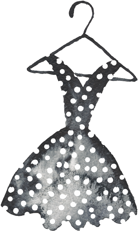 Polka Dot Skirt Black And White Watercolor Fashion - Skirt (1024x1024), Png Download