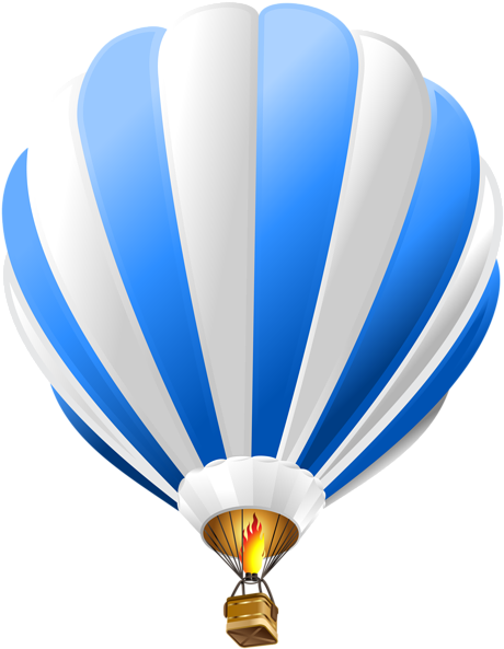Hot Air Balloon Blue Transparent Png Clip Art Image - Blue Hot Air Balloon Png (465x600), Png Download
