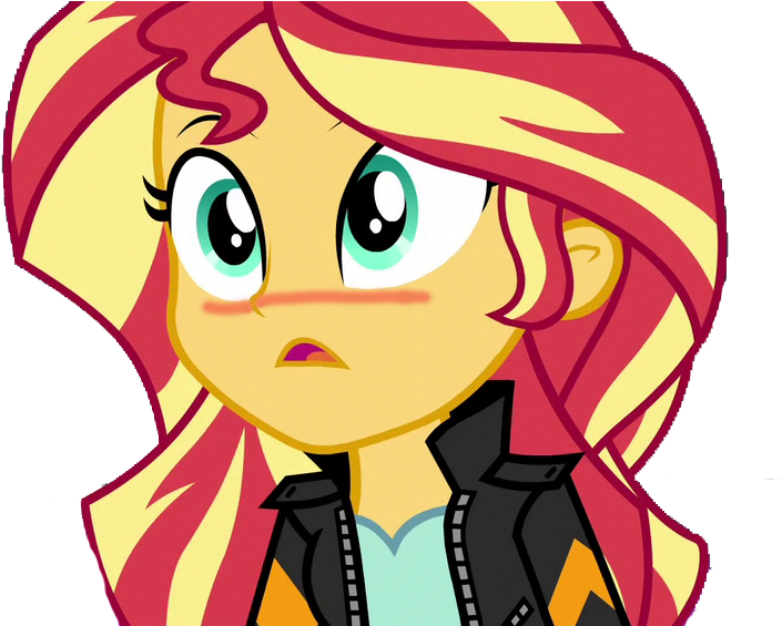Sunset Shimmer Blushing By - Sunset Shimmer Equestria Girl Blush (849x564), Png Download