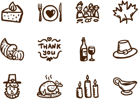 40 Hand-drawn Thanksgiving Icons Cover - Hand Drawn Thanksgiving Icons (520x372), Png Download