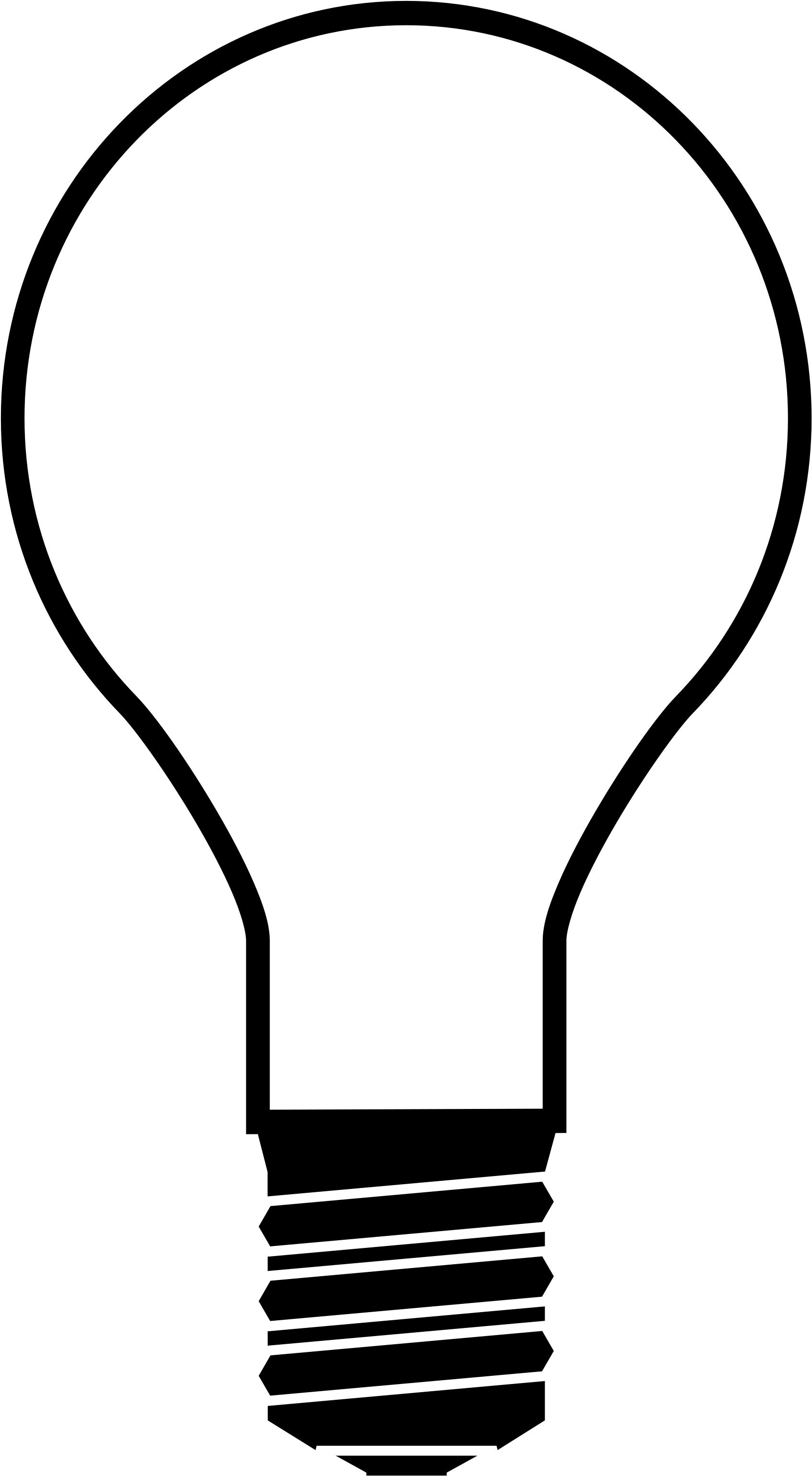 Christmas Light Bulb Silhouette At Getdrawings - Light Bulb Silhouette Png (1000x1692), Png Download