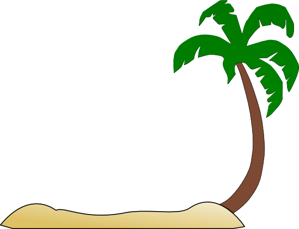 Beach Clipart Coconut Tree - Beach Silhouette Clip Art (600x460), Png Download