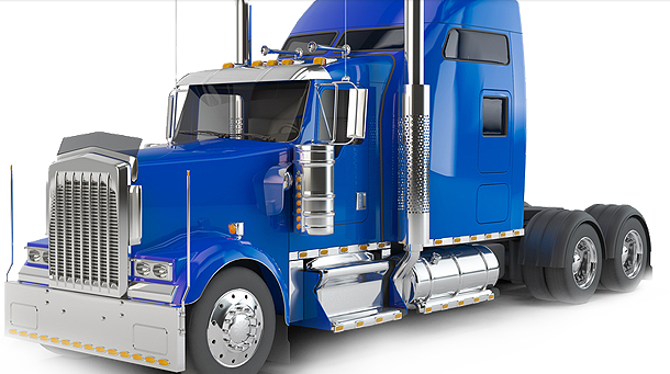 Truck Png - Blue Semi Truck Png (610x341), Png Download