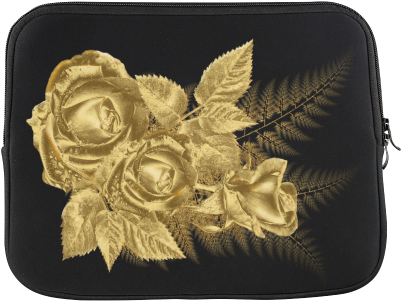 Golden Rose Garden Laptop Sleeve 11'' - Zazzle Schauen Sie A Wie Art Gold Rose Betonte Digital (500x500), Png Download