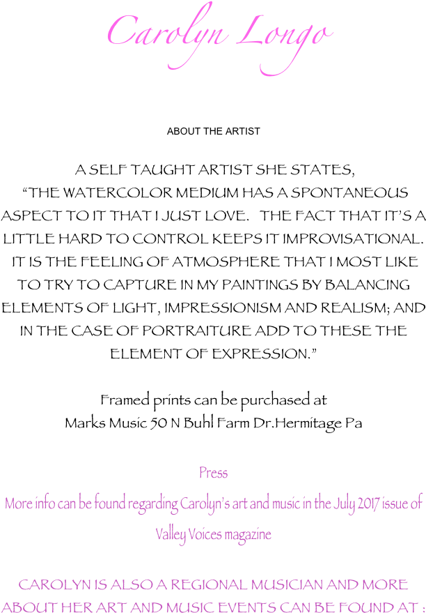 Carolyn Longo About The Artist A Self Taught Artist - Document (704x1462), Png Download