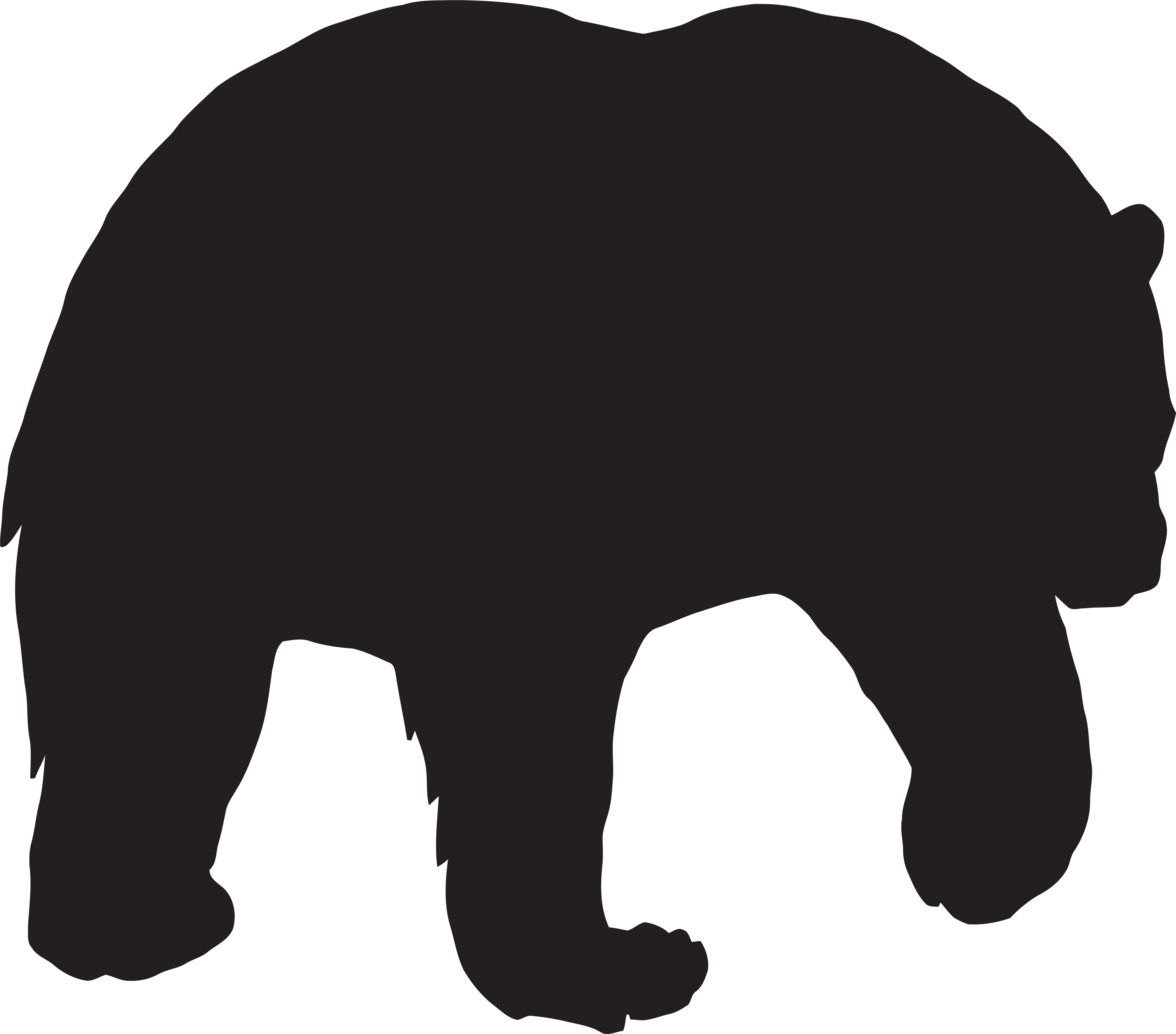 Bear Silhouette Png (8000x7032), Png Download