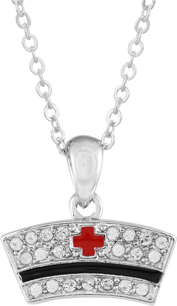 Pendant Nurse Hat Crystal - Dog Bone Diamond White Gold Necklace (1200x1124), Png Download
