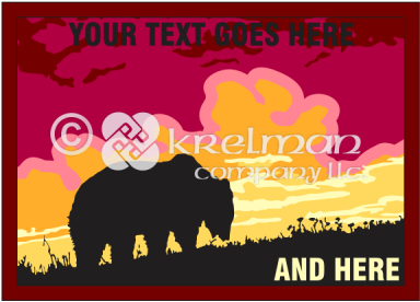 K2204 Bear Silhouetted Against Purple Sky - Silhouette (400x400), Png Download