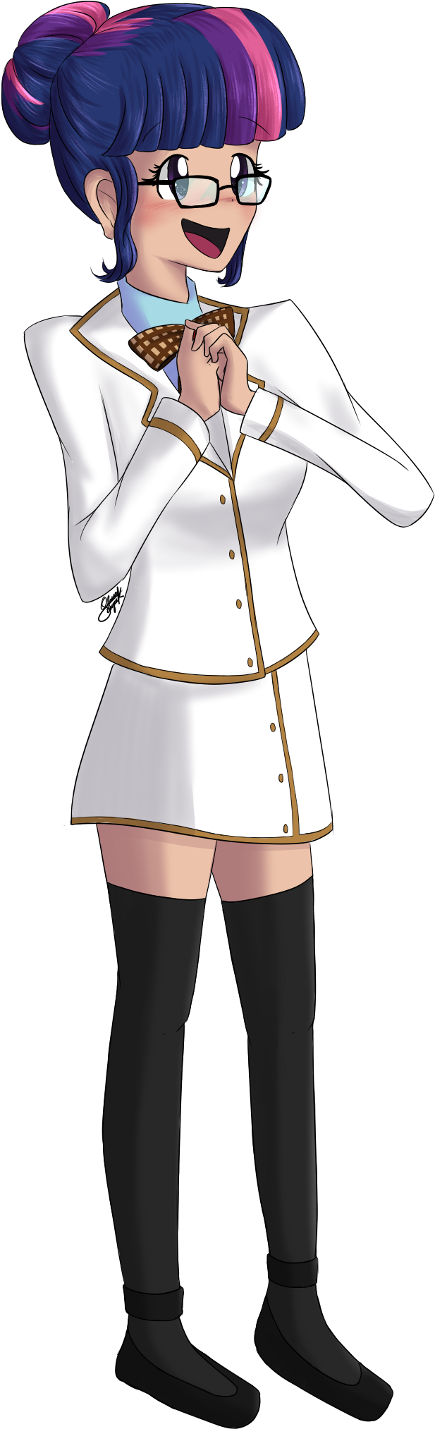 Rmariansj, Clothes, Crossover, Glasses, Hair Bun, Human, - Artist (1000x2100), Png Download