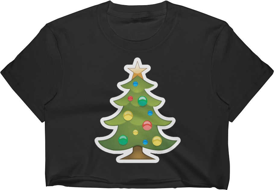 Download Hd Emoji Crop Top T Shirt Christmas Tree Transparent Png Image Nicepng Com