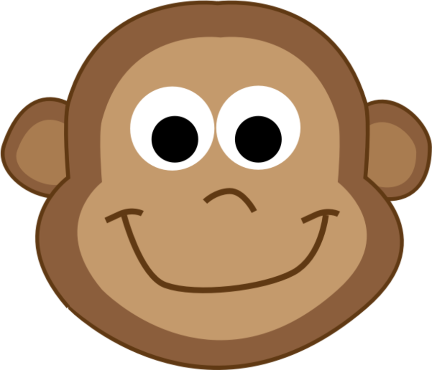 Baby Monkeys Cartoon Primate Snout - Monkey Head Cartoon (396x340), Png Download